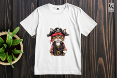 Watercolor Pirate Cat Clipart Sublimation PNG Product Image 3
