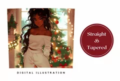 Girl Christmas Tumbler Design, Christmas Tree Sublimation Product Image 3