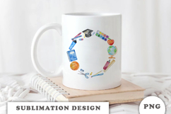 Watercolor School Supplies Wreath png Product Image 3