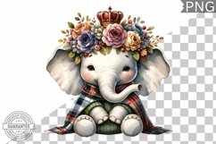 Floral Crown Elephant Sublimation - Clipart Bundle Product Image 4
