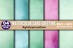 Watercolor Card Greeting Digital Paper Background Bundle PNG Product Image 4