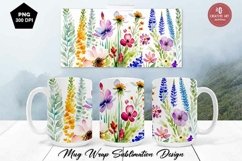 Mug sublimation design with wildflowers, PNG Bundle Product Image 4