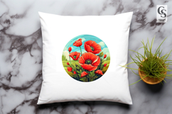 Poppy Flower Field Clipart Sublimation PNG Product Image 3