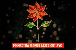 3D Poinsettia Flowers Laser Cut, Christmas Flower SVG Product Image 4
