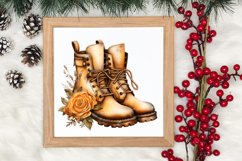 Gold Christmas Watercolor Clipart Sublimation, Christmas PNG Product Image 3