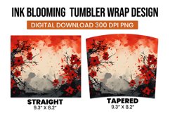 watercolor Blooming flower tumbler wrap sublimation Product Image 3