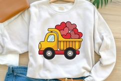 Glitter Dump Truck with Hearts PNG Product Image 1