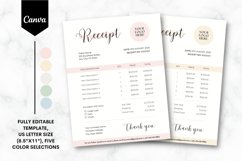 Editable Receipt Canva Template - 5 Color Choices Product Image 1