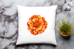 Orange Marigold Flower Clipart Sublimation PNG Product Image 3