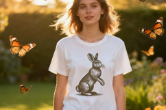 Rabbit Laser SVG Cut Files|Bunny Vintage Engraving Clipart Product Image 5