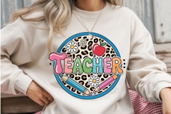Teacher Leopard Print Daisy SVG PNG Product Image 3