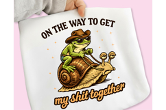 Cowboy Frog PNG, Funny Turtle Ride, Retro Western Shirt PNG Product Image 3