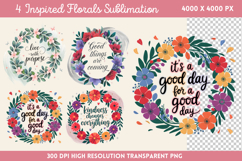 Inspired Florals Sublimation PNG Product Image 1