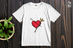 Arrow Through Heart Illustration Clipart Sublimation PNG Product Image 2