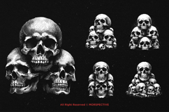 10 Bundle Dark Art Skull Head Pile scattered Stacking Horror Product Image 5
