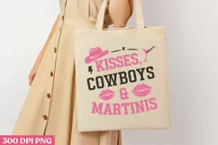 Kisses, Cowboys & Martinis PNG, Western Valentine Sublimatio Product Image 3