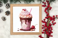 Pink Christmas Coffee Sublimation Clipart, Christmas PNG Product Image 3