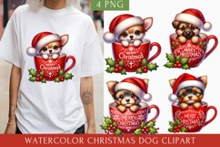 Cute Christmas Dog clipart, Dog Sublimation Product Image 1
