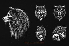 10 Bundle Dark Art Skull Wolf Beast Predator Skeleton Demon Product Image 5