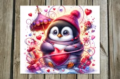 Valentine animals | penguin Skinny tumbler sublimation Product Image 3