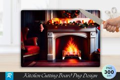 Farmhouse Fireplace with Recycled Fabric Cutting Board PNG Product Image 1