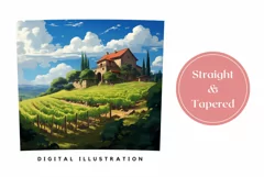 Summer Tumbler Wrap Design, Cute Vineyard Tumbler Design Product Image 3