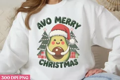 Avo Merry Christmas PNG, Avocado Sublimation PNG Product Image 1
