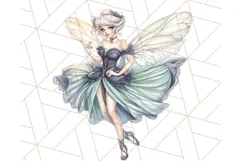 Gothic Fairy & Potion Clipart, Dark Fantasy PNG Printable Product Image 3