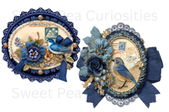 Flowers, Bird Material, Ephemera, PNG, Junk Journal, clipart Product Image 3