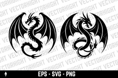 Vector logo of a fierce flying dragon with large wings Product Image 3