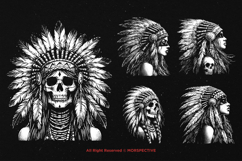 10 Bundle Dark Art American Indian Skull Girl Warriors Product Image 5