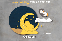 Penguin Baby Name Sign SVG laser cut file for Glowforge Product Image 3