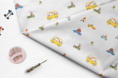 Cute baby illustrations. Animals with cars 15 PNG Files Product Image 3