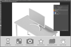 Sleek Desktop Monitor On Desk Product Image 2