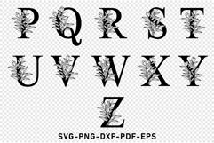 Monogram Floral Alphabet Font Letters SVG Laser Cut Product Image 3