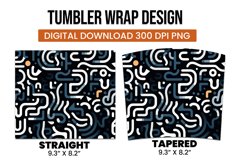 Abstract Shapes Outline Pattern Tumbler Wrap Product Image 3