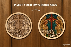 Nativity Angels Stained Glass Door Sign Laser Cut | SVG Product Image 2
