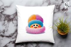 Adorable Fluffy Pom Hat Face Clipart Sublimation PNG Product Image 3