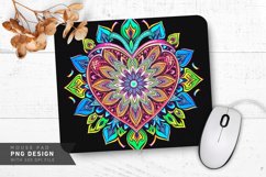 Intricate Heart Mandala Mouse Pad PNG Design Product Image 1
