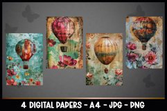 4 Vintage Travel Digital Papers I Junk Journal Page Product Image 2