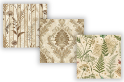 Vintage Ephemera Digital Paper Pack, Antique Floral Seamless Product Image 3