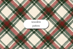 Vintage Christmas Plaid Seamless Pattern Festive Red, Green Product Image 1