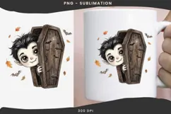 Peeking vampire halloween png design for T-shirts Product Image 3