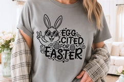 Eggcited For Easter Svg, Funny Easter Bunny Svg, Egg Pun Svg Product Image 5