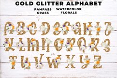 Gold Glitter Boho Floral Alphabet Product Image 3