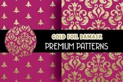 Royal Pink Gold Foil Damask Patterns Product Image 2