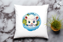 Cute White Baby Bear Clipart Sublimation PNG Product Image 3