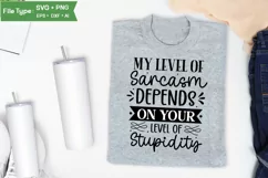 My Level Of Sarcasm Depends On Your Level Of Stupidity SVG Product Image 3