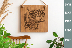 Highland cow Design, Cutting board SVG, Laser cut, Cricut Product Image 3