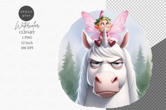 Funny clipart, Unicorn and fairy, Fantasy sublimation Product Image 1